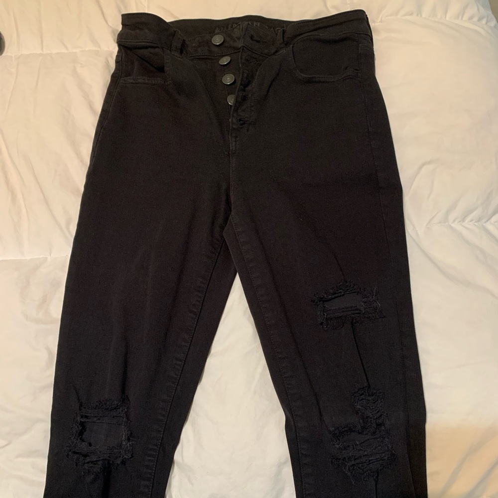 Black Skinny Jeans, High Waisted Button Up